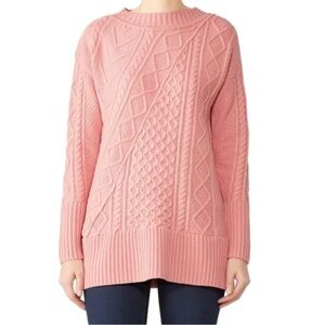 J Crew Cottage Coquette Feminine Preppy Collegiate Cozy Wool Sweater Knit Pink M